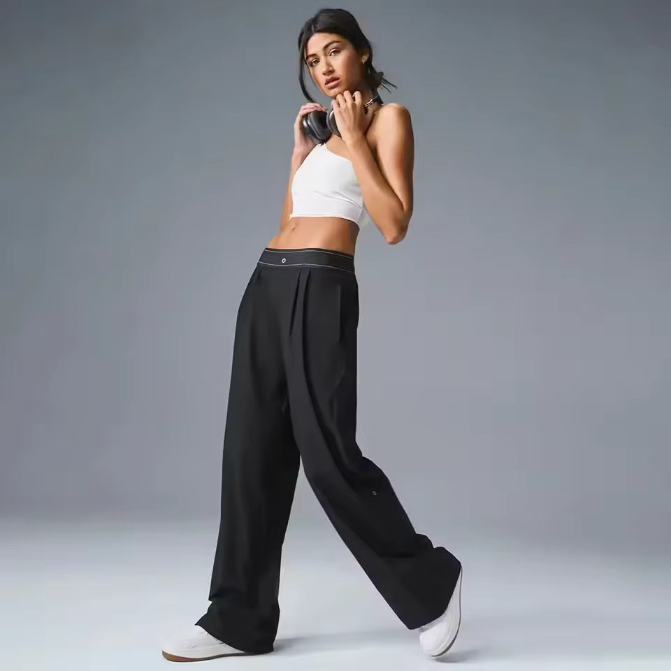 Loose Suit Pants Casual Outdoor Comfortable Suit Pants Suit Up Trouser Sports High Waisted Straight Leg Wide Pants Women's