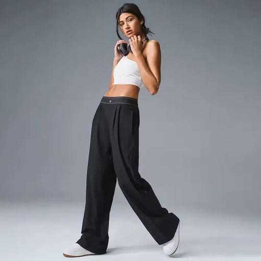 Loose Suit Pants Casual Outdoor Comfortable Suit Pants Suit Up Trouser Sports High Waisted Straight Leg Wide Pants Women's